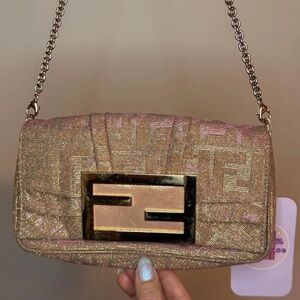 Fendi Gold and Pink Women's Bag